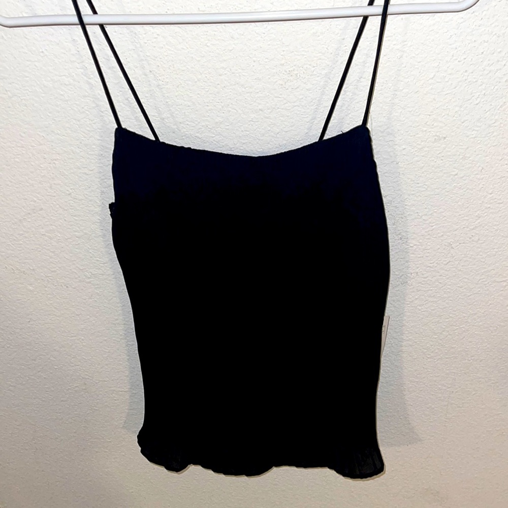 NWT sheer black loose spaghetti strap tank